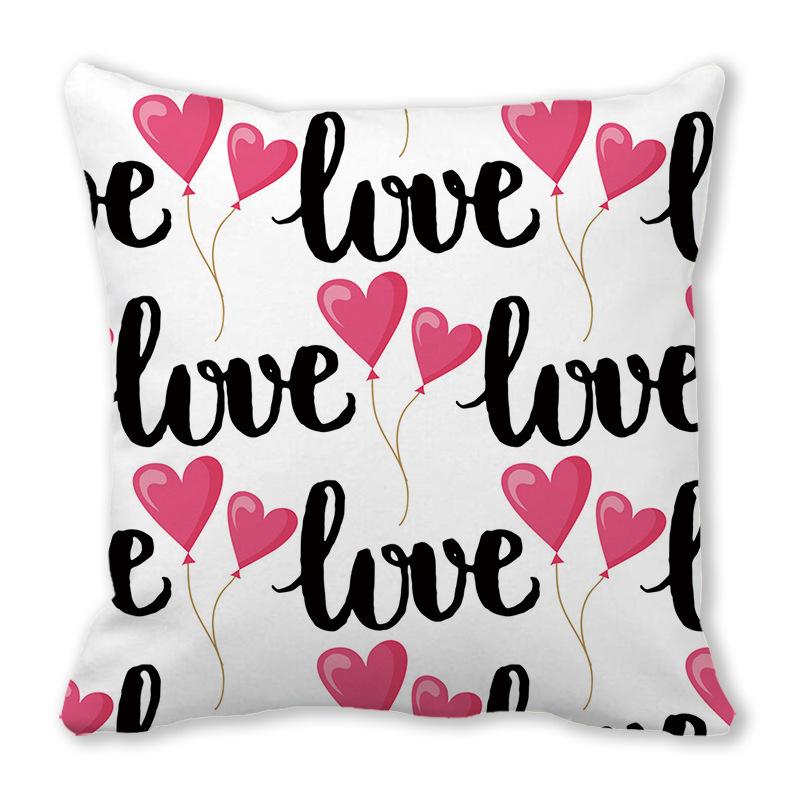 Home Decor Valentine's Day Love Patterns Pillow Covers Pattern Cushion Cover Suitable for Sofa Bedroom Car Pillow Cover
