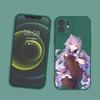 Genshin Impact Keqing Phone Case For IPhone 14 11 12 13 Pro Max X XR XSMax 6 6S 7 8 Plus SE 2022 Soft Square Color Phone Cover