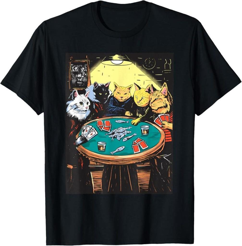Funny Cats Playing Poker Art Cat T-Shirt and kids T-Shirt