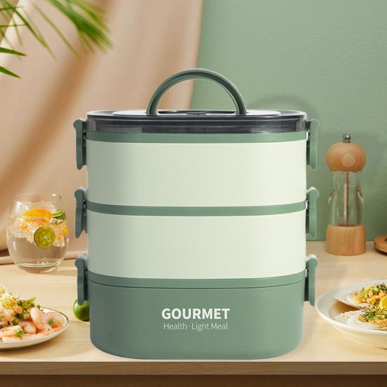 Герметичный ланч-бокс Bento 1400 мл/2000 мл с вилкой, штабелируемый многоразовый для детей и взрослых, микроволновая печь, сейф для посудомоечной машины и морозильной камеры