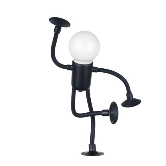 LED Bedside Lamp Changeable Shape Funny Night Light with Suction Cup Soft Glow DIY Shape Cute Light Bulb Man Mini Night