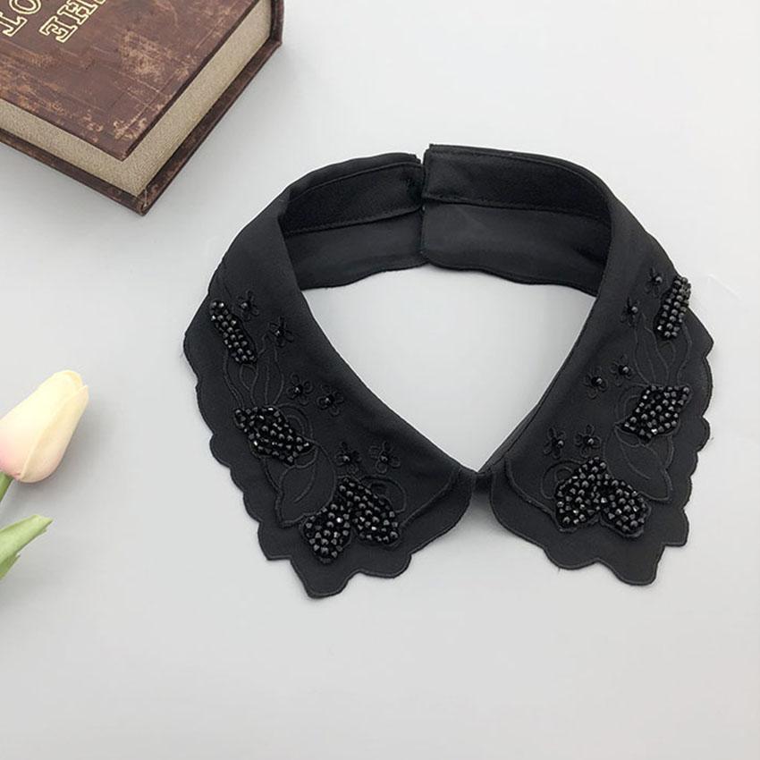 Белая черная рубашка с искусственным воротником для женщин, кружевной ажурный съемный воротник, ромбовидный лацкан, рубашка, блузка, топ, ожерелье, аксессуары для одежды