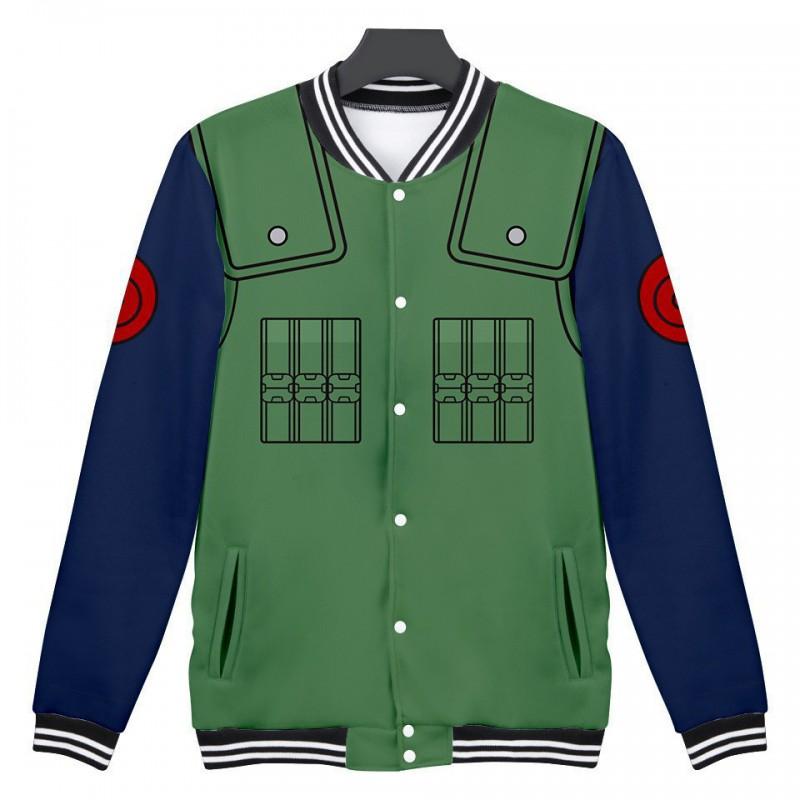 Mens Casual Jacket Anime Inspired 3D Digital Print Baseball Style Hoodless Outerwear Youth