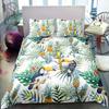 Tropical Birds Duvet Cover Watercolor Hummingbird Flowers Twin Bedclothes Exotic Wildlife White Abstract Polyester Qulit Cover