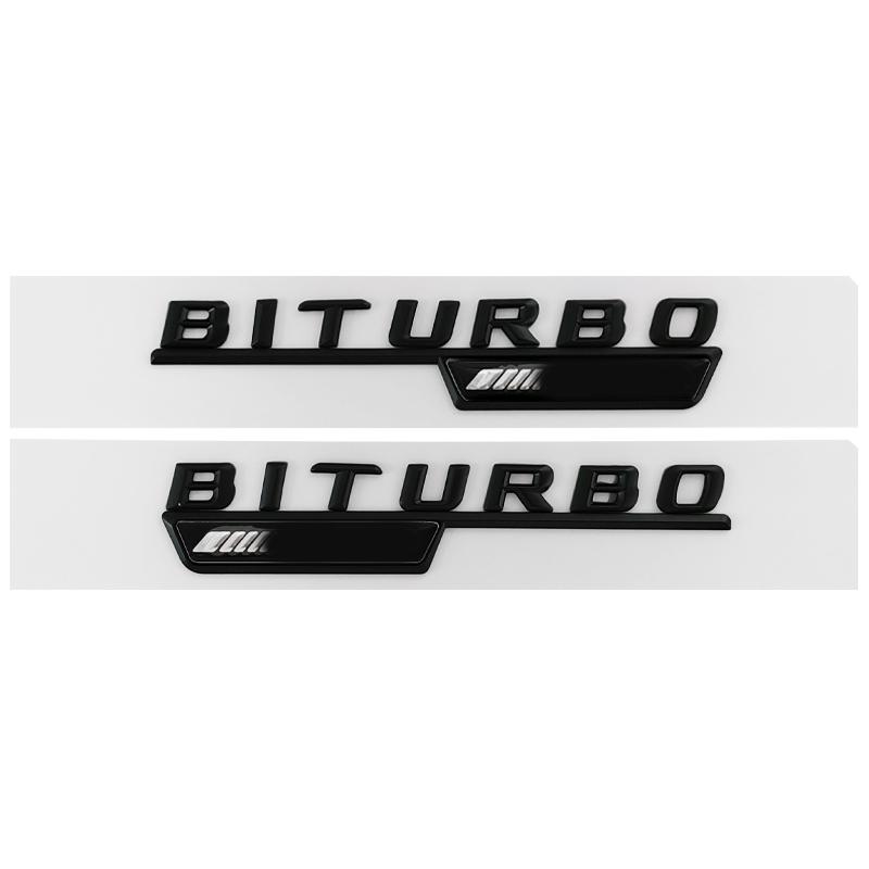 2Pcs 3D Biturbo 4matic Fender Badge Letter Emblem Sticker For Mercedes Benz C43 E43 GLC43 GLE43 Car Accessories AT1 b18