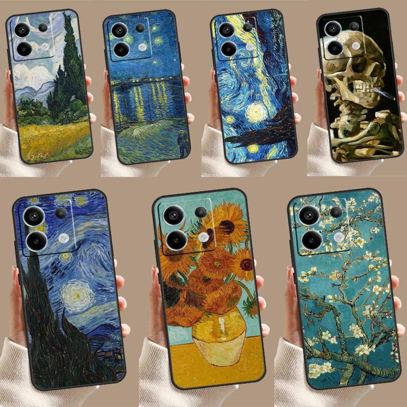 Кейс для телефона с картиной Ван Гога для Xiaomi Redmi Note 11 12 13 Pro 8 9 10 Note 12S 11S 10S 9S Redmi 13C 10C 12C Чехол