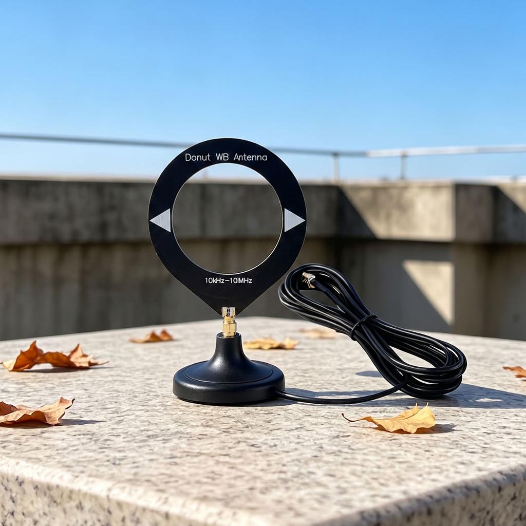 Mini Donut Antenna Broadband 10kHz-180MHz Shortwave Antenna SMA Male Connector for All Model Radios Walkie Talkies SDR Stations