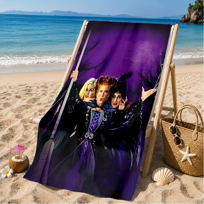 Hocus witch Halloween Magic Beach Towel, Microfiber Beach Towel, Perfect For Pool, Beach, Travel, Home Decor Beach Party Fan gifts