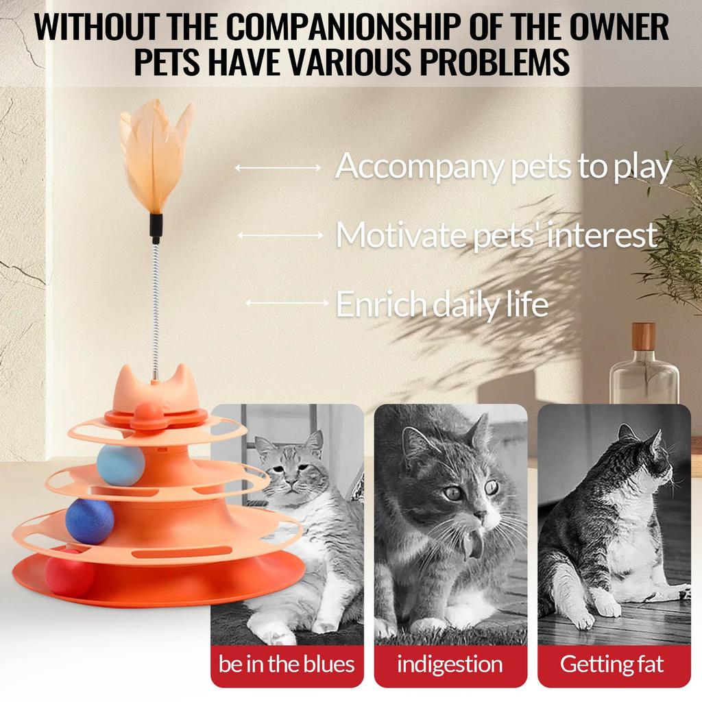 Игрушки для кошек Четырехъярусная карусель для кошек Самовозбуждение Скука Дразнящие игрушки для кошек Интерактивные игрушки для кошек Товары для животных