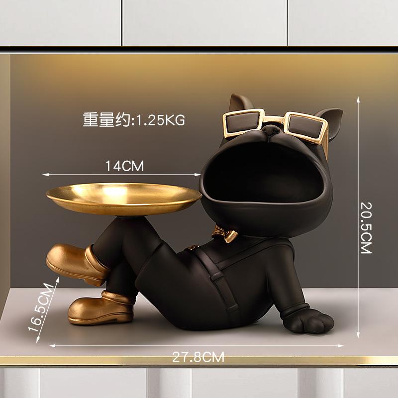 Creative Bulldog Enters The Door, Puts The Key In The Ornament, Porch Shoe Cabinet Storage Box, Home Decoration