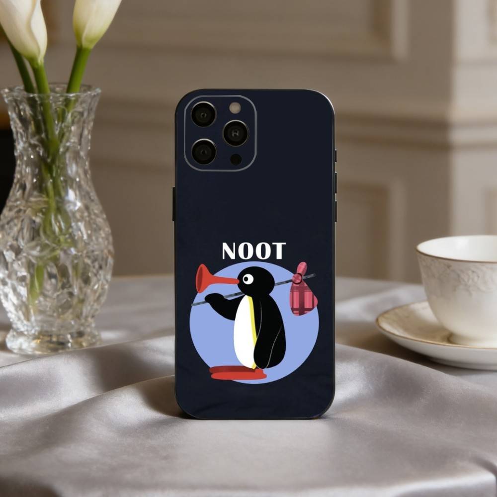 Cute P-Pingu-ES Penguin Phone Case For iPhone 17,16,15,14,13,12,11 Plus,Pro Max,XS,Soft Silicone Black Cover