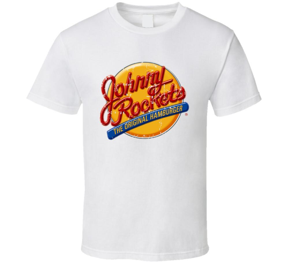 Johnny Rockets Fast Food Restaurant Distressed Look T Shirt Mens Womens Tees Top