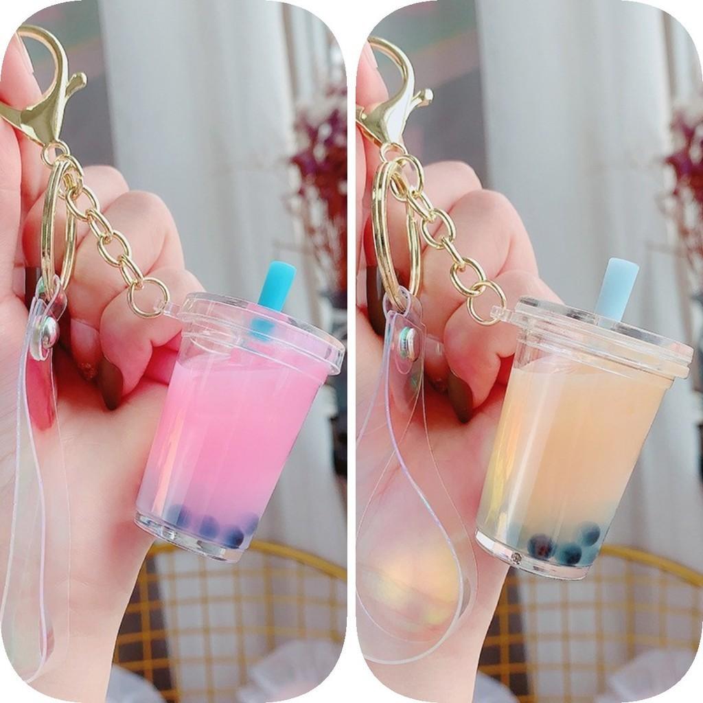 Adorable Cartoon Unicorn Boba Tea Acrylic Keychain Cute Gift For Friends And Couples