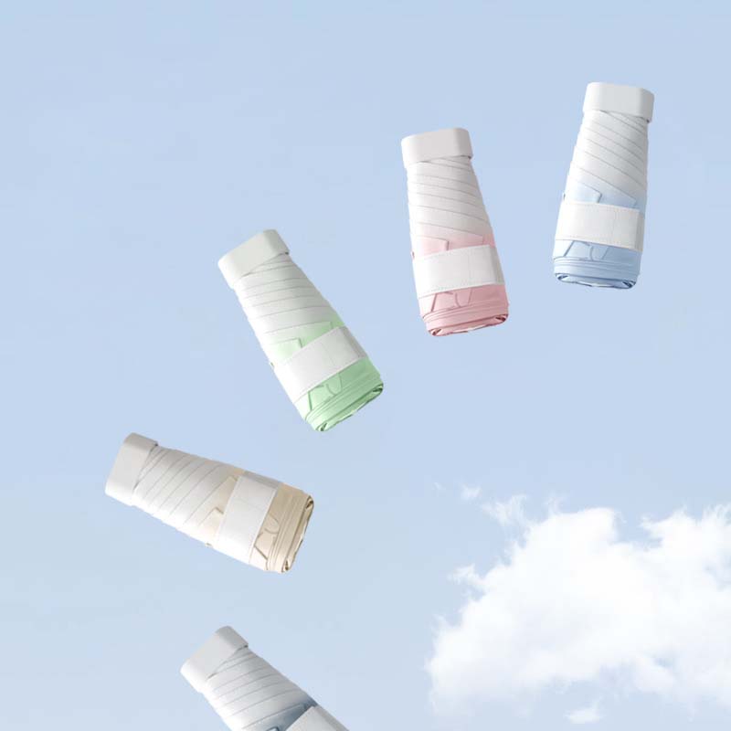 Мини Зонт от солнца 6-складной Солнцезащитный УФ Виниловый Маленький Солнечный и Дождливый Зонт для Женщин Мужчин Карманный Градиентный Цвет Солнцезащитный