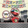 Racing Party Birthday Theme Tableware Disposable Paper Plates Paper Cups Tissue Tablecloths Party Decorations