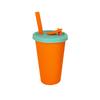 Reusable Edible Silicon Milky Tea Cup with Straw for Kids Drop Resistant Eco Friendly Handy Water Bottle