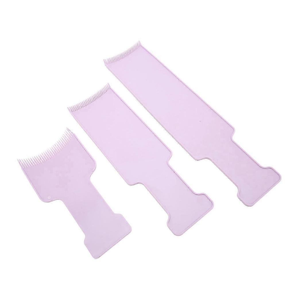 3pcs Highlighting Board Barber Hair Salon Hair Dye Sectioning Paddle Set Hairdressing Tool for Coloring Purple