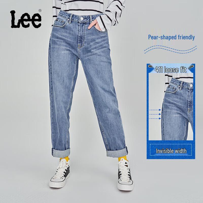Lee 411 Женские прямые джинсы с высокой талией