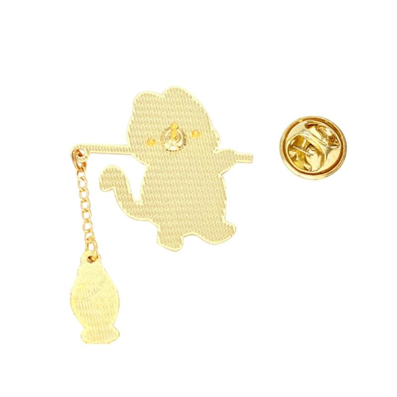Cat Fishing Brooch Cute Cartoon Fishing Cat Brooch Cowboy Badges Pin Alloy Material for Bookbags Clothes Decorations