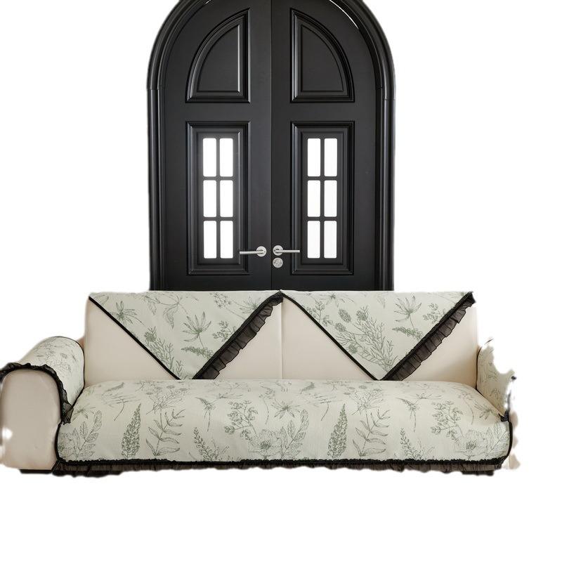 Chenier Sofa Cushion Four Seasons Universal Non-Slip Leather Sofa Cover Simple Retro Style Seat Cushion Cover Cloth Towel