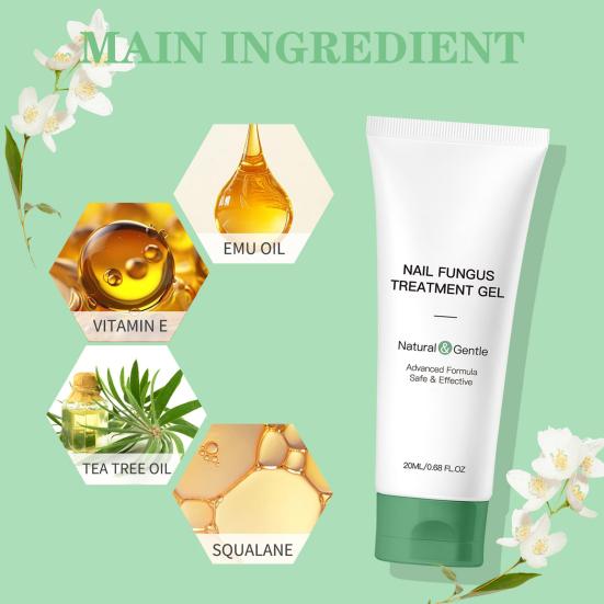 1/2Pcs 20ML Nail Fungus Treatment Gel Natural Ingredients Portable Men Women Hydrating Moisturizing Multi-Purpose Nail Repair Care Gel