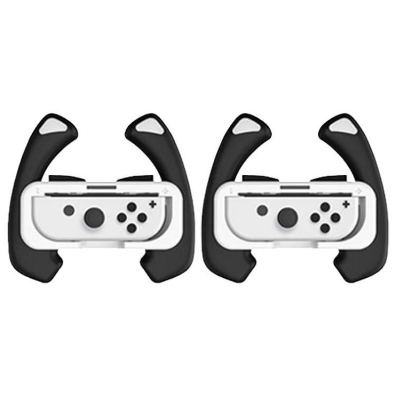 Steering Wheel Controller for Nintendo Switch & Switch OLED, Racing Games Removable Accessories Joy Con Controller Grip for Mario Kart, Pack of 2