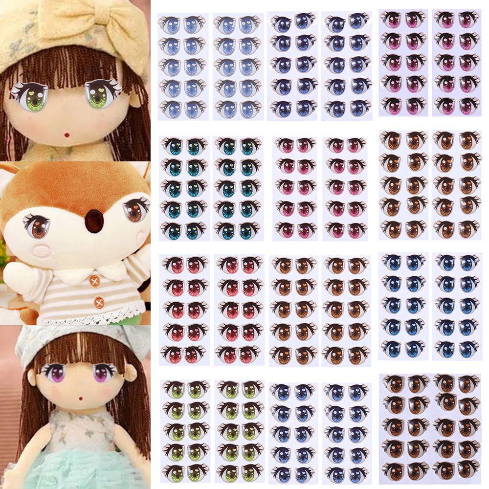 Anime Figurine Doll Cartoon Eyes Stickers Clay Decals Love Cute Sticker Face Organ Paster
