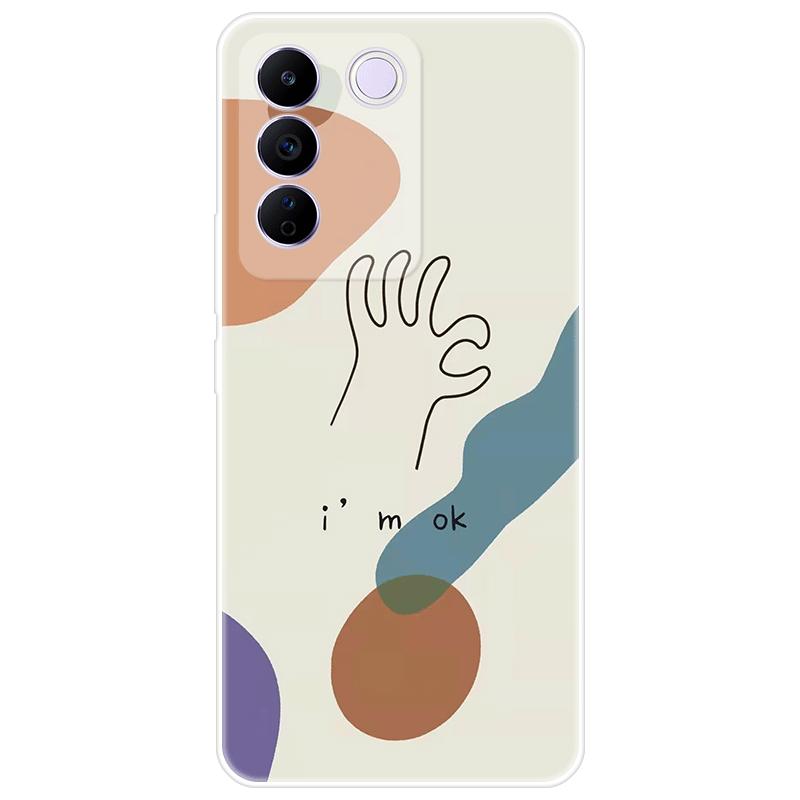 For Vivo V27e V 27e Case Soft Silicone Back Cover Cartoon Phone Case Diversification