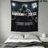 Custom Name Rainbow Six Siege Wall Tapestry Aesthetic Wall Hanging Printed Fabric Blanket Decorative Tapestries for Bedroom Living Room Home Decor