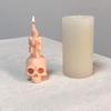 3D Череп Свеча Форма Хэллоуин Скелет Голова Держащая Свечи Силиконовые Формы
