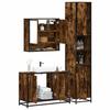 VidaXL Bathroom Furniture Set 3 Pcs Smoked Oak Wood, Bathroom Cabinet, Storage Cabinet of 3301102