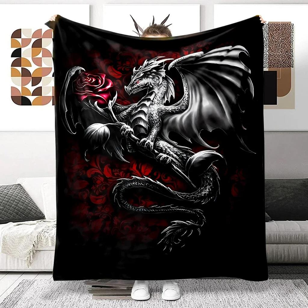 Animal Dragon Blanket Ultra Lightweight Soft Plush Flannel Throws Blanket for Sofa Bed Couch Best Office Gifts  Demogorgon