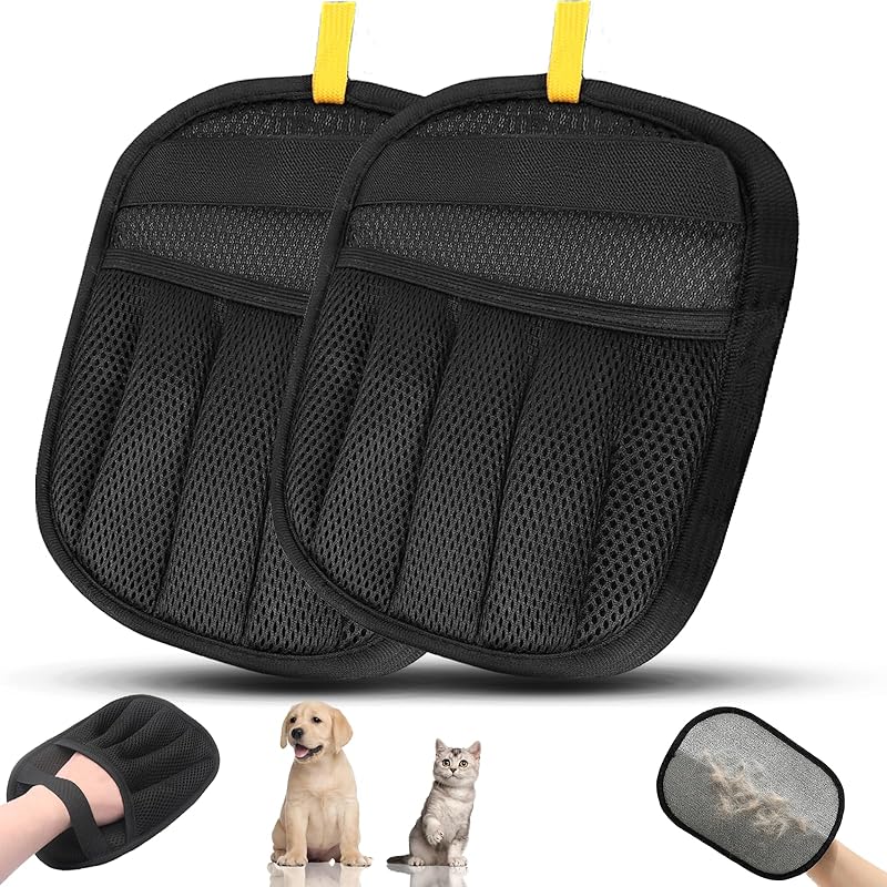Pet Hair Removal Glove for Dogs and Cats, 1PCS Upgrade Reble Electrostatic Gloves for Deshedding, Washable Cat Grooming Brush Five-Finger Magic