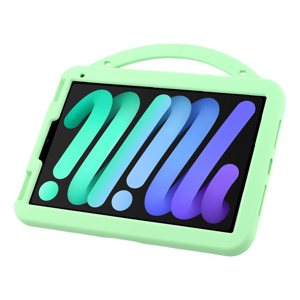For iPad mini (2024)/(2021) Silicone Case Rotating Kickstand Hand Grip Cute Tablet Cover