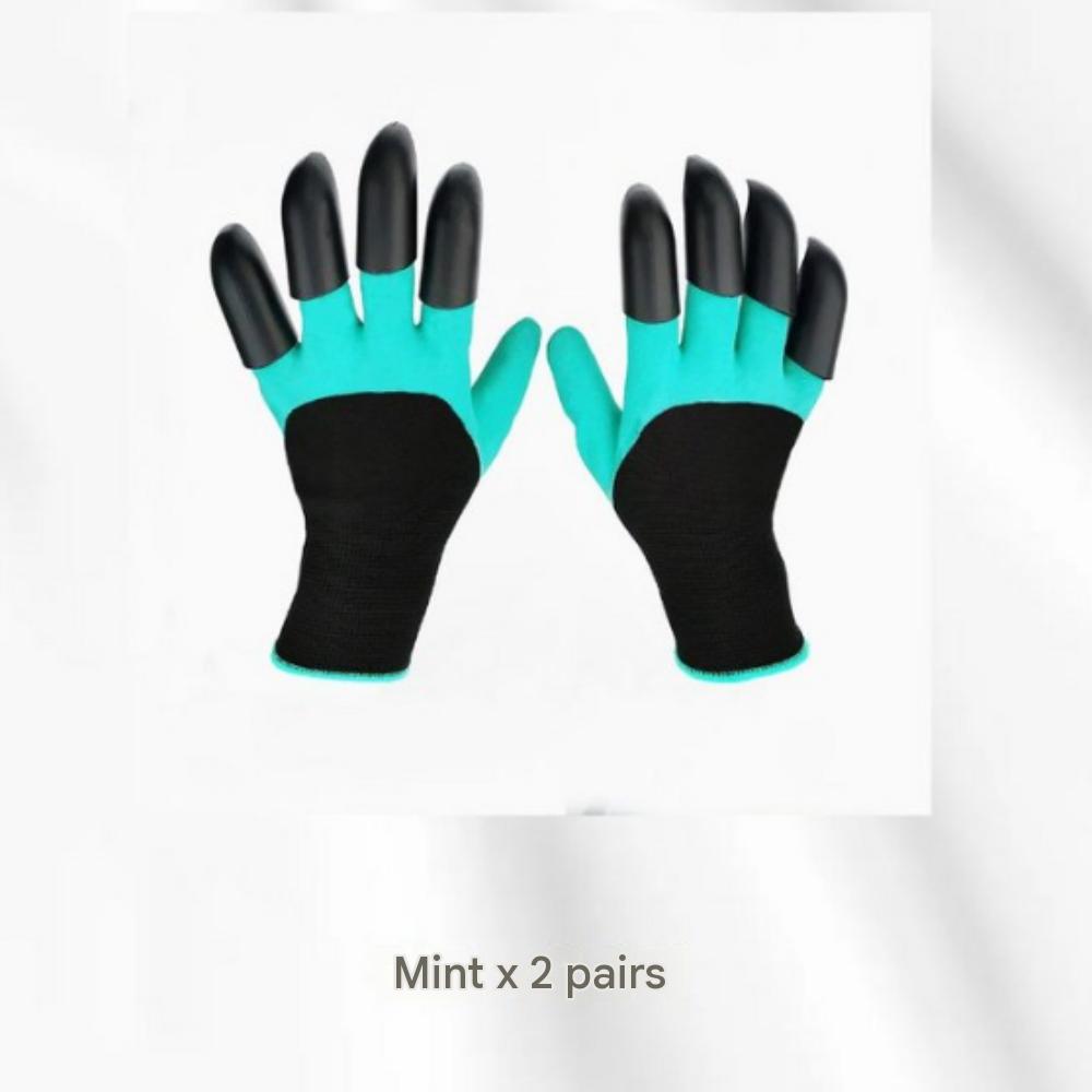 2P Gardening Gloves, Finger Claw Nail, Horticultural Work, Waterproof Vegetable Garden Gloves