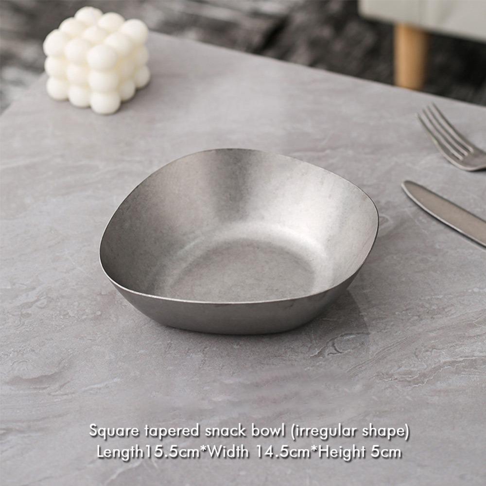 Многофункциональная винтажная металлическая обеденная тарелка, неправильная костяная посуда, ретро тарелки для еды, для обеда