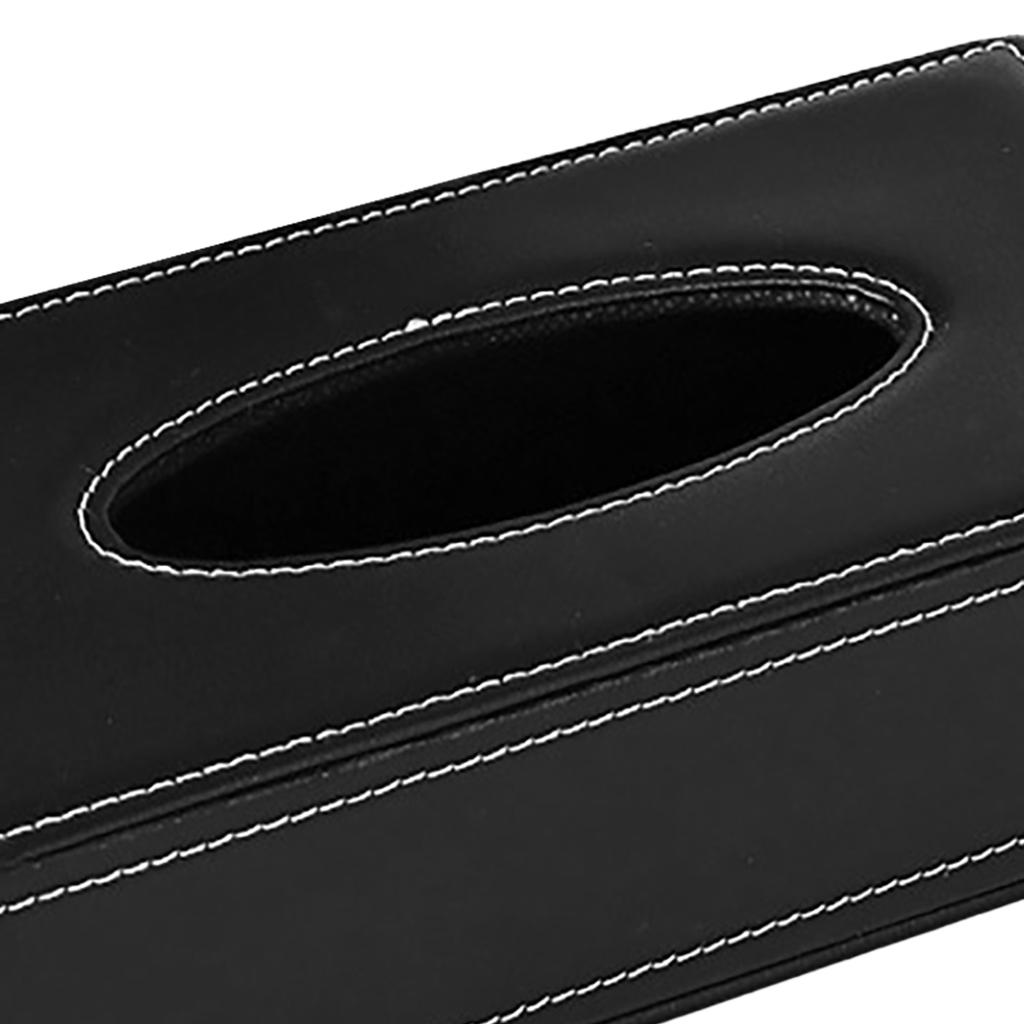Tissue Box Cover Large Capacity Rectangle Leather Tissue Box Holder Napkin Dispenser for Home