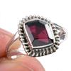 Натуральный гранатовый драгоценный камень, ручная работа, серебряное подарочное ювелирное кольцо 925 пробы, размер 6, y3h95