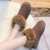 Fashion Buckle Decor Faux Fur Snow Boots Women Winter Warm Thicken Plush Ankle Boots Woman Thick Sole Anti Slip Platform Cotton Boots
