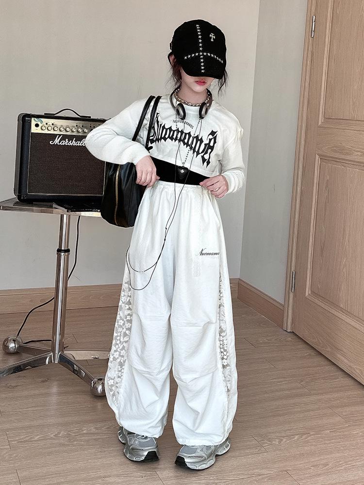 Крутой хип-хоп джазовый танцевальный комплект для девочек - Модный весенне-осенний 2025 двойка для детей