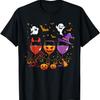 Halloween Wine Glass Shirt Witchcraft Dracula Pumpkin T-Shirt