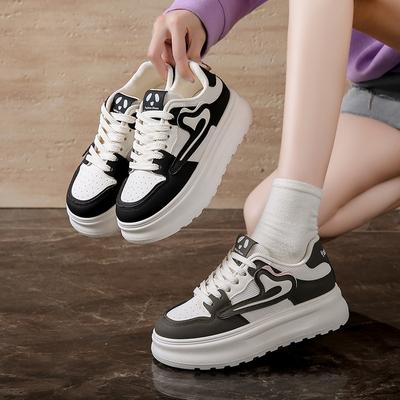 Женские повседневные кроссовки на толстой платформе, нескользящие, со шнуровкой, для ходьбы, дышащие, удобные, теннисные туфли для женщин, легкие, для тренировок