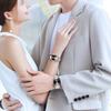 RORIOS Pair Watch Couple Popular Luminous Romantic Pair Watch Lover Couple Waterproof Stainless Steel Belt Stylish Commuting To School or Wedding