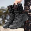 Classic Men's Ankle Boots 2024 Men's Desert Black Combat Boots Outdoor Waterproof New Men's Hiking Boots, Work Thick Soled Shoes