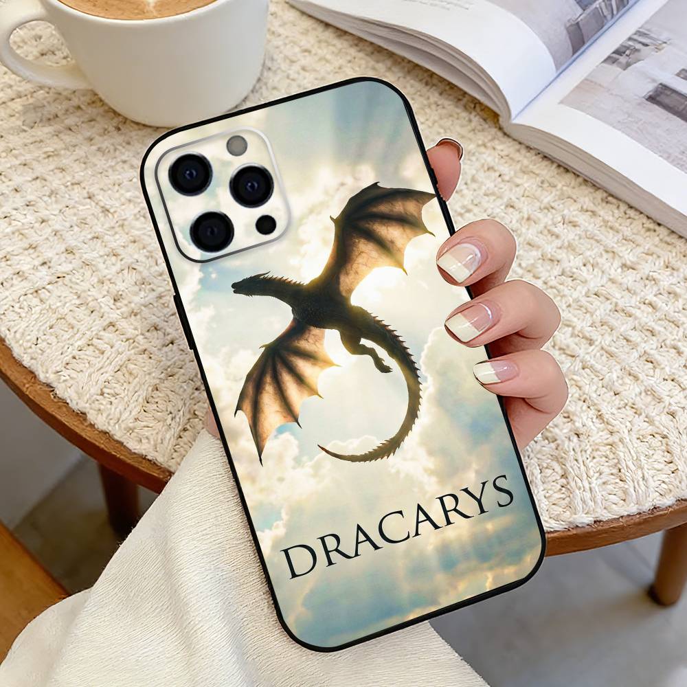 DM-game of Dragon Mothers Phone Case For iPhone 17,16,15,14,13,12,11 Plus,Pro Max,XS,Soft Silicone Black Cover