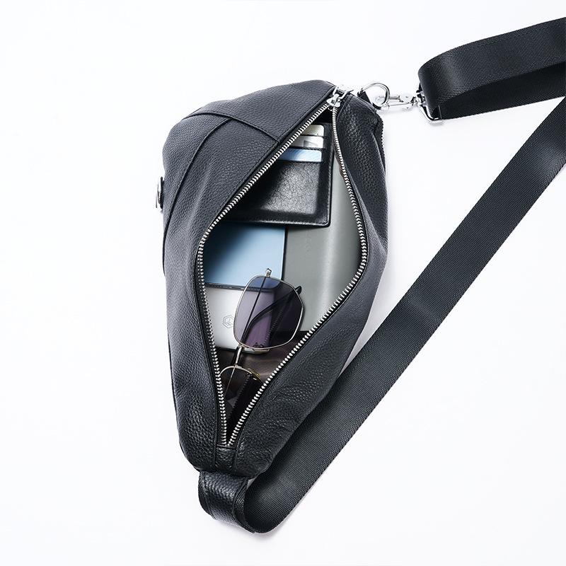 Модная мужская сумка на грудь из коровьей кожи первого слоя, модная повседневная сумка через плечо, многофункциональная сумка через плечо