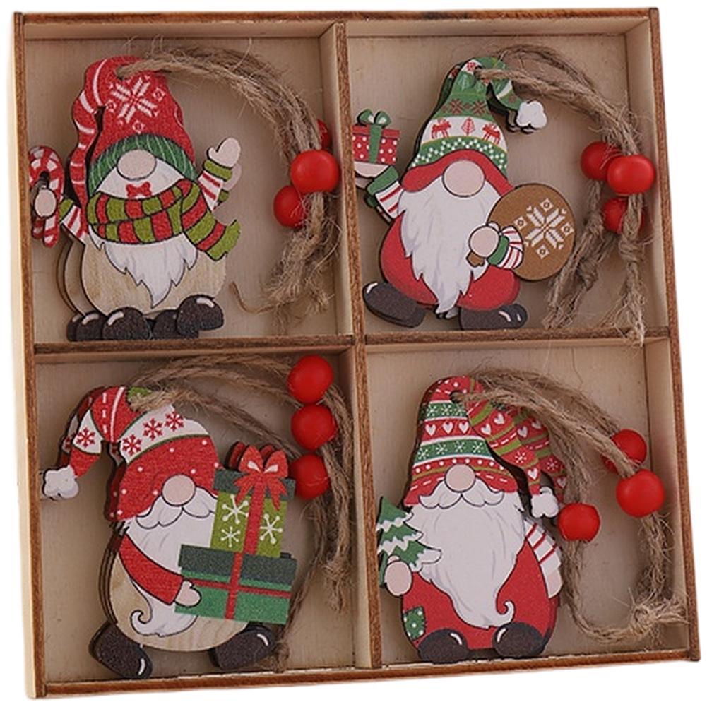 Engraved Holiday Decor Faceless Tree Pendants Christmas Celebration 14*14*2cm Minimalist Design For Christmas Tree