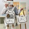 Letter Embroidery Cartoon Student Lightweigh Backpack Three Piece For Use School