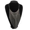Charm Tassel Necklace Triangle Bohemian Collarbone Chain Fashion Multi Layer Necklace  Women