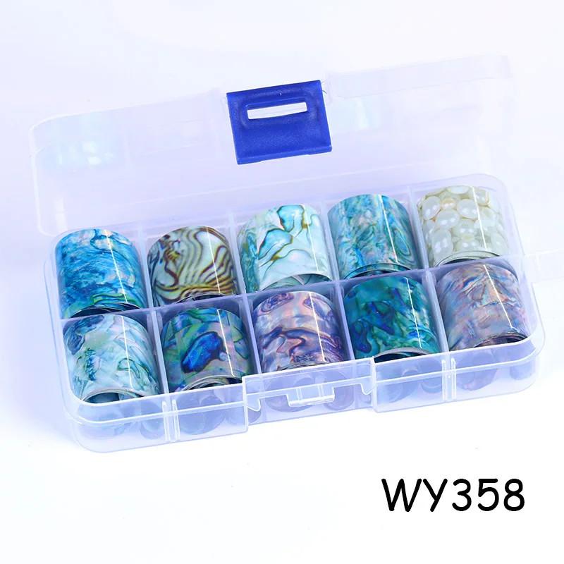 10 шт./кор. голографическая переводная фольга для ногтей, золотая пленка для слайдера, клейкая бумага, звездная наклейка для ногтей, набор для самостоятельного украшения